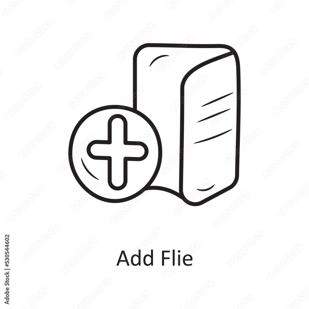 Poster add file outline icon design illustration. media control symbol on white background eps 10 file