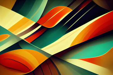Colorful retro style background, abstract digital illustration