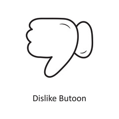 Dislike button outline Icon Design illustration. Media Control Symbol on White background EPS 10 File