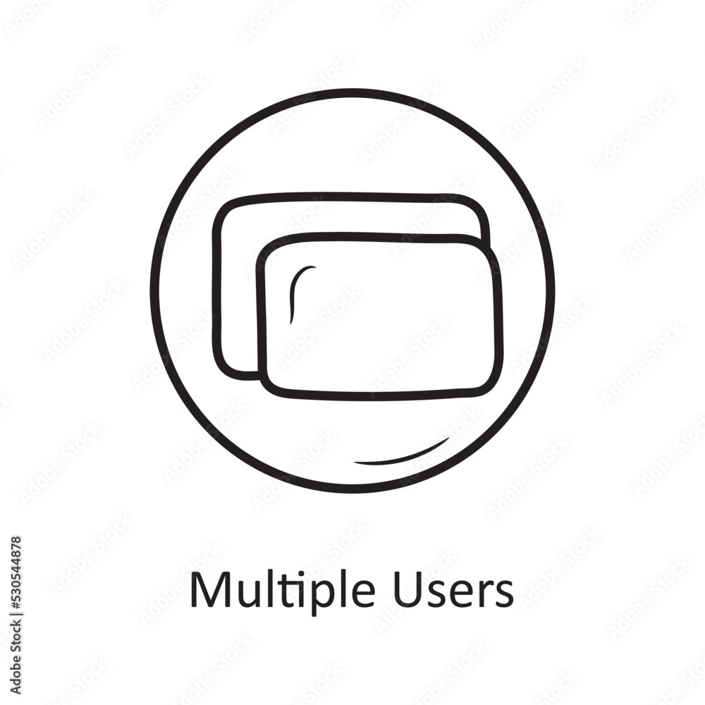 Poster multiple users outline icon design illustration. media control symbol on white background eps 10 fil