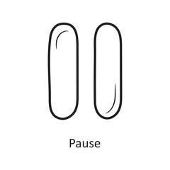 Pause outline Icon Design illustration. Media Control Symbol on White background EPS 10 File