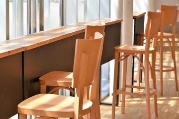 カフェ、ラウンジ、テーブル、木製、デッキチェア