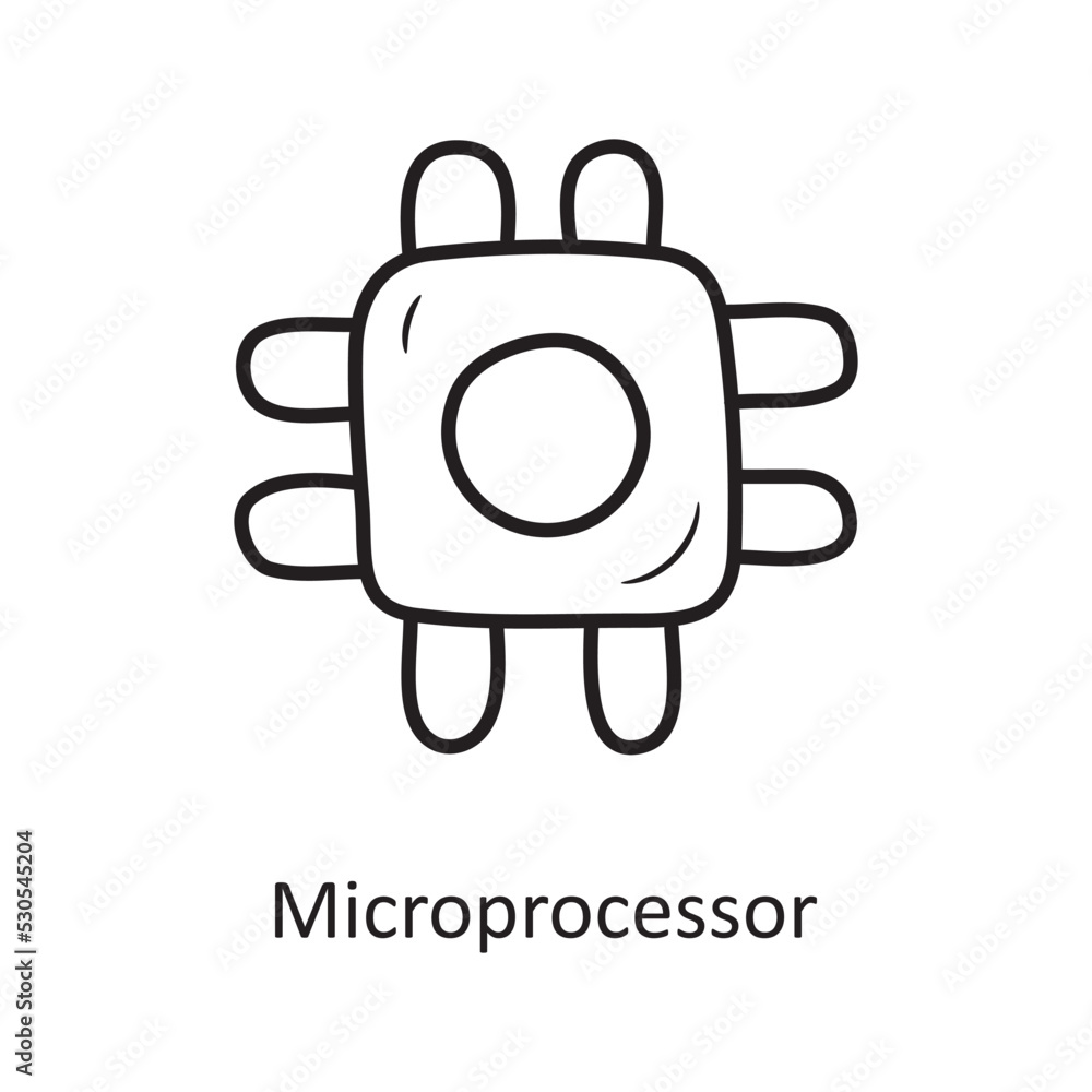 Poster microprocessor outline icon design illustration. media control symbol on white background eps 10 fil