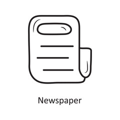 Newspaper outline Icon Design illustration. Media Control Symbol on White background EPS 10 File