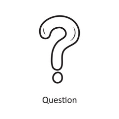 Question outline Icon Design illustration. Media Control Symbol on White background EPS 10 File