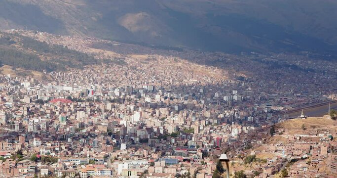 Cityscape landscape of imperial city of Cusco - 4k Timelapse