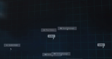 Image of data processing over 6g text and media icons