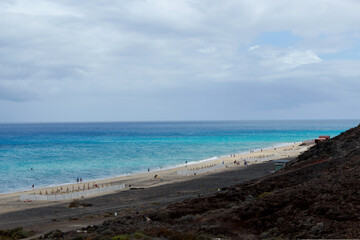 Fototapeta na wymiar Coast of the Atlantic Ocean. Canary Islands. Fuerteventura, Spain