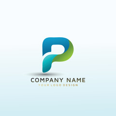 modern Property Company Logo letter P