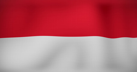 Image of data processing over flag of indonesia