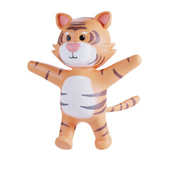 3d render cute tiger