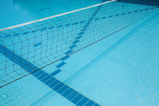 Volleyball Net In The Swimming Pool