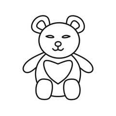 teddy bear vector with line design