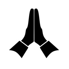 praying hand gesture icon with simple design.praying icon