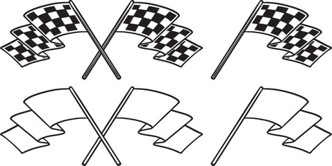 Race Flag Symbol Icon Vector Illustration. Checkered flag icon