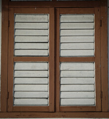 portrait of classic wooden window