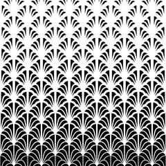 Abstract halftone pattern. Faded gradient flowers. Repeated intricate geometric border. Fading shape. Repeating geometry background for design prints. Modern fades geo patern. Vector illustration