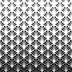 Abstract halftone pattern. Faded gradient flowers. Repeated intricate geometric border. Fading shape. Repeating geometry background for design prints. Modern fades geo patern. Vector illustration © Omeris