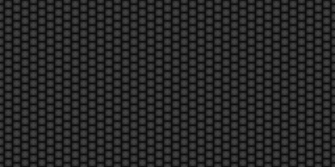 Plakat Dark black Geometric grid Carbon fiber background Modern dark abstract seamless texture