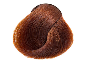 Dyed curl of hair isolated