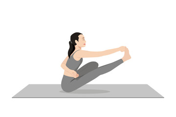 Obraz premium Half Bound Lotus Boat Pose, Ardha Baddha Padma Navasana