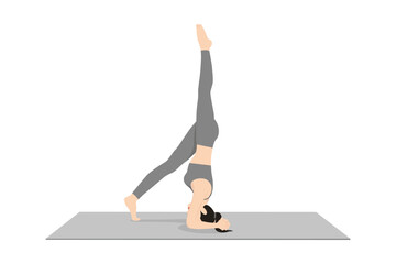 One Legged Headstand Pose, Eka Pada Sirsasana