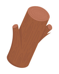 Doodle flat clipart. A small log with knots. All objects are repainted.