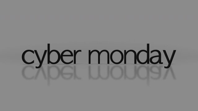 Rolling Cyber Monday text on fashion grey gradient, motion abstract holidays, business and corporate style background