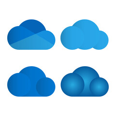 Blue cloud icons Cloud storage illustration Cloud speech bubble