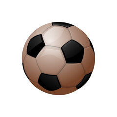 Bronzed football or soccer ball Sport equipment icon