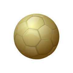 Golden football or soccer ball Sport equipment icon