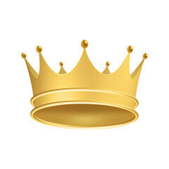 Golden royal crown for king or queen isolated on white background