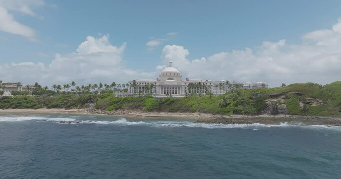 Capitolio de San Juan, Puerto Rico drone shot on a Sunny day with clear blue sky 3