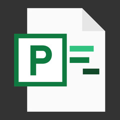 Modern flat design of logo MPP project document file icon