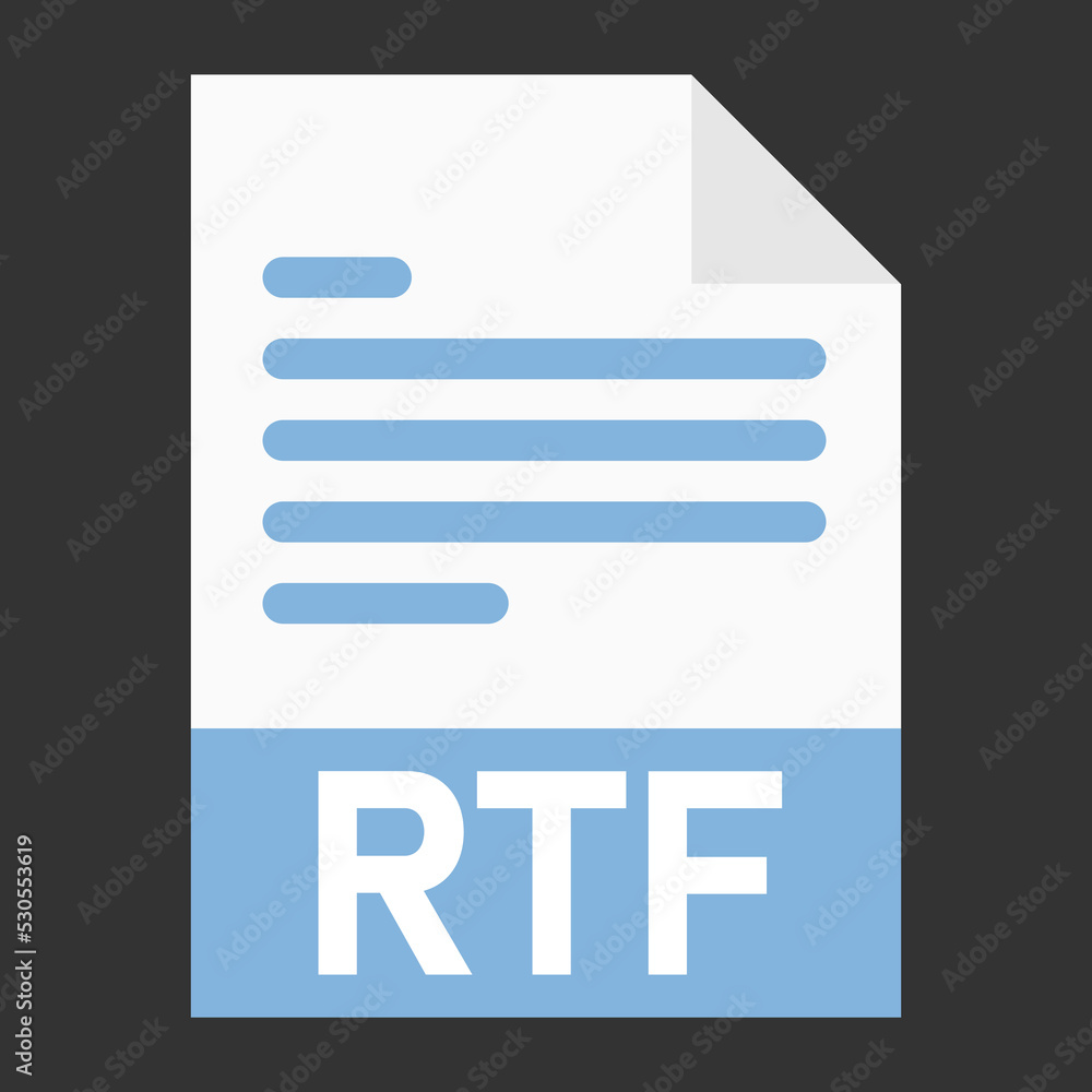 Poster modern flat design of rtf file icon for web