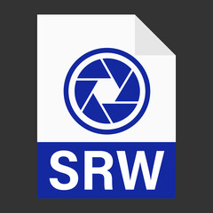 Modern flat design of SRW file icon for web