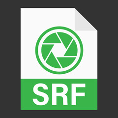 Modern flat design of SRF file icon for web