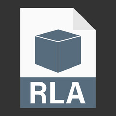 Modern flat design of RLA file icon for web