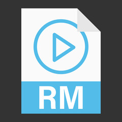 Modern flat design of RM file icon for web