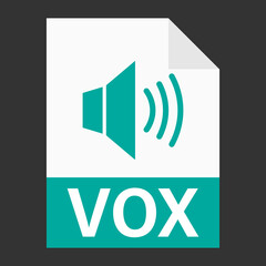 Modern flat design of VOX file icon for web