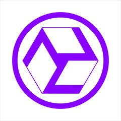 Antahkarana, spiritual symbol, Buddhism, purple shape, vector, isolated on white background