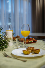 glasses in perspective on the table