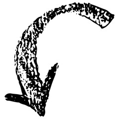 Brush stroke grunge arrow.