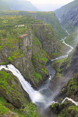 View at the Voringfossen Waterfalls in Eidfjord - Norway