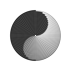 Fototapeta na wymiar Circle of radius became Yin and Yang