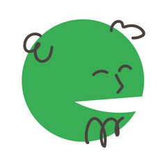 Funny talking head-round for making dialogues. Cartoon illustration isolated on transparent background.