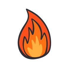 fire sticker isolated on white background