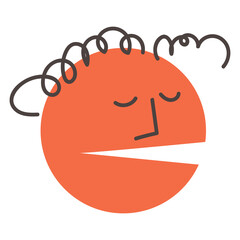 Funny talking head-round for making dialogues. Cartoon illustration isolated on transparent background.