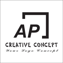Square AP 2 Letter Logo Creative