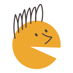 Funny talking head-round for making dialogues. Cartoon illustration isolated on transparent background.